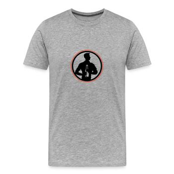 Bottle of Beer Drinking Silhouette - Men's Premium Organic T-Shirt - heather grey - Front - Damien (186cm)