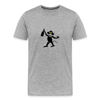 Fête de la bière de singe - T-shirt bio Premium Homme - gris chiné - Devant - Damien (186cm)
