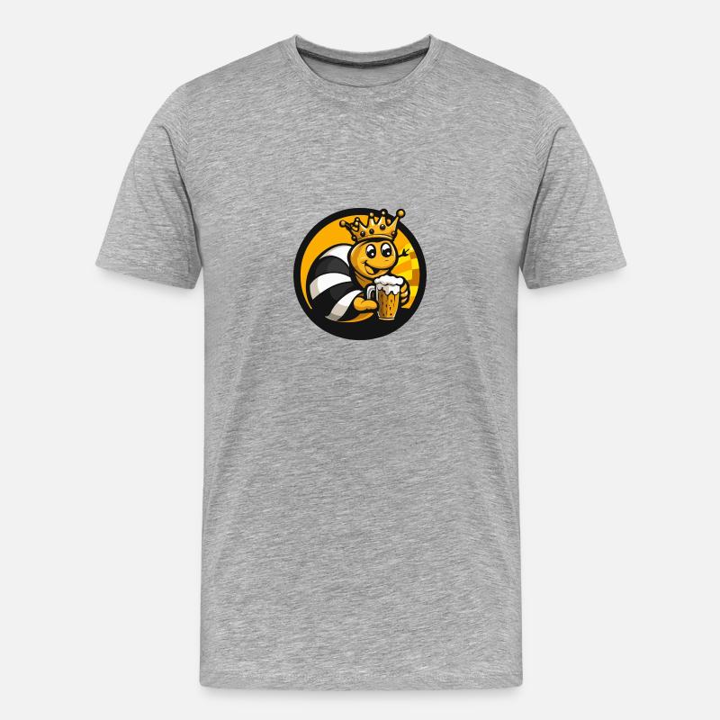 Schnecke Bier Comic - Männer Premium Bio T-Shirt - Grau meliert