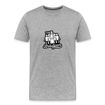 Fête du marié de mariage - T-shirt bio Premium Homme - gris chiné - Devant - Damien (186cm)
