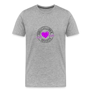 Junggesellinnenabschied Crew - Männer Premium Bio T-Shirt - Grau meliert - Vorne - Damien (186cm)