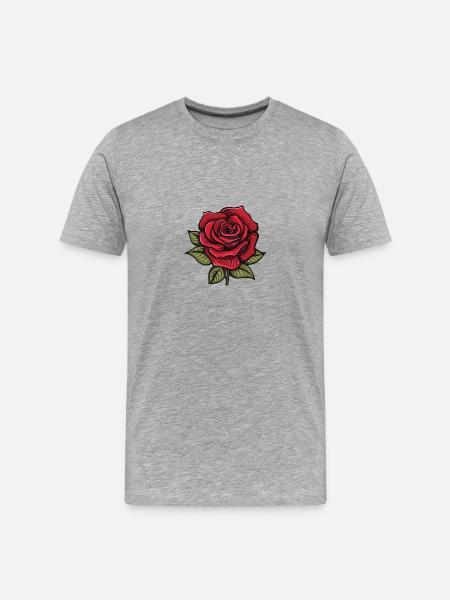 Rose Flower - Men's Premium Organic T-Shirt - heather grey