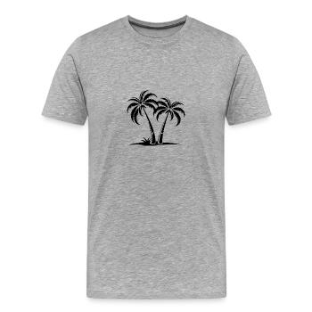 Île Palm - T-shirt bio Premium Homme - gris chiné - Devant - Damien (186cm)