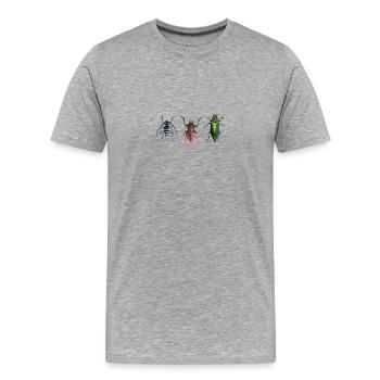 insek 11 - Männer Premium Bio T-Shirt - Grau meliert - Vorne - Damien (186cm)