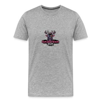 Amsterdam 2024 Stag - Men's Premium Organic T-Shirt - heather grey - Front - Damien (186cm)