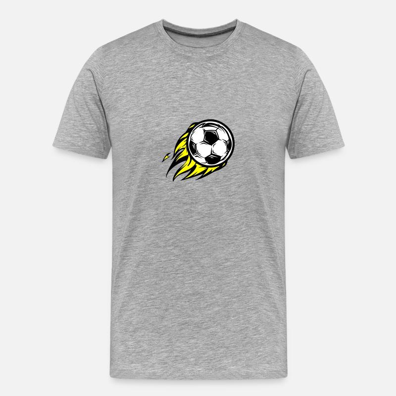 Fussball Brennt Feuer - Männer Premium Bio T-Shirt - Grau meliert