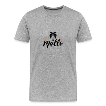 Malle Palme - T-shirt bio Premium Homme - gris chiné - Devant - Damien (186cm)