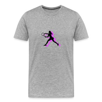 Tennis Spielerin Symbol - Männer Premium Bio T-Shirt - Grau meliert - Vorne - Damien (186cm)