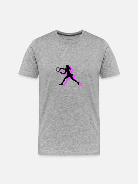 Tennis Spielerin Symbol - Männer Premium Bio T-Shirt - Grau meliert