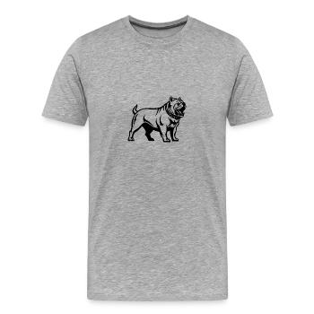 Bouledogue - T-shirt bio Premium Homme - gris chiné - Devant - Damien (186cm)