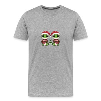 Echse Weihnachten Team - Männer Premium Bio T-Shirt - Grau meliert - Vorne - Damien (186cm)