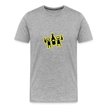 Enterrement de vie de garçon Allumette de célibataire - T-shirt bio Premium Homme - gris chiné - Devant - Damien (186cm)