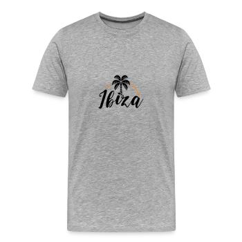 Ibiza Palm - T-shirt bio Premium Homme - gris chiné - Devant - Damien (186cm)