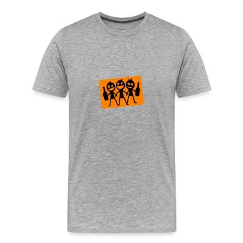 Allumette garçon - T-shirt bio Premium Homme - gris chiné - Devant - Damien (186cm)