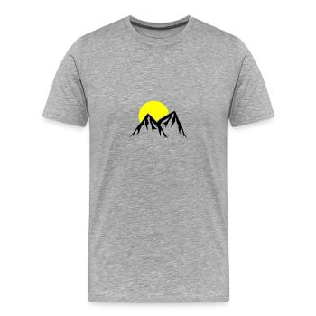 Icône Montagnes Icône - T-shirt bio Premium Homme - gris chiné - Devant - Damien (186cm)