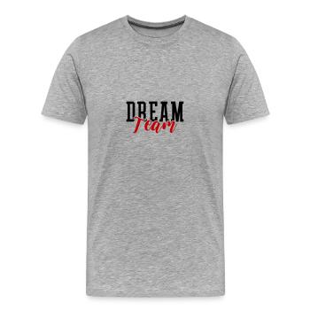 Équipe de rêve - T-shirt bio Premium Homme - gris chiné - Devant - Damien (186cm)