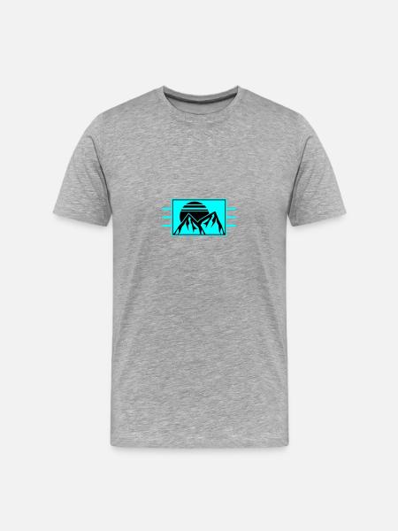 Berge Mountains Logo - Men's Premium Organic T-Shirt - heather grey