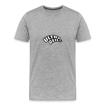 Ultra Geil Party Spruch Lustig - Männer Premium Bio T-Shirt - Grau meliert - Vorne - Damien (186cm)
