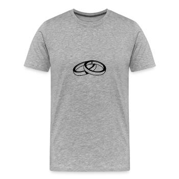 Symbole des alliances - T-shirt bio Premium Homme - gris chiné - Devant - Damien (186cm)