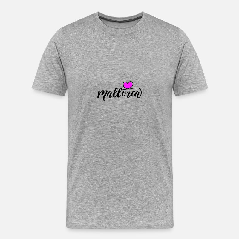 Mallorca Herz - Männer Premium Bio T-Shirt - Grau meliert
