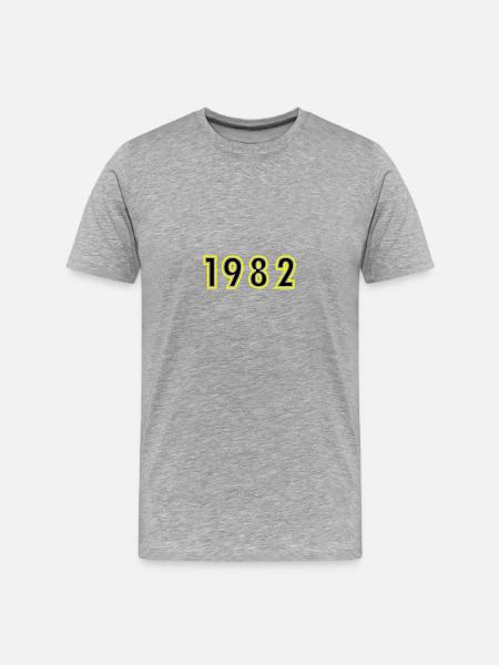 1982 Year Birthday - Men's Premium Organic T-Shirt - heather grey