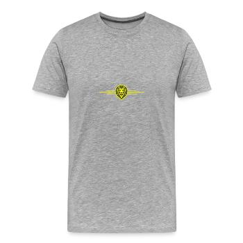 Lion Symbol King Crown - Men's Premium Organic T-Shirt - heather grey - Front - Damien (186cm)
