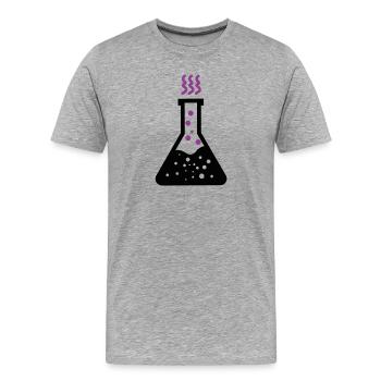 Laboratoire de chimie Erlenmeyer Flask Tube à essai - T-shirt bio Premium Homme - gris chiné - Devant - Damien (186cm)