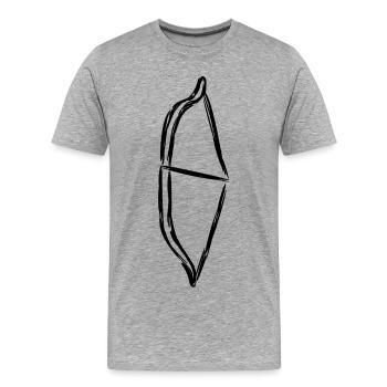 Bow Drawing - Men's Premium Organic T-Shirt - heather grey - Front - Damien (186cm)