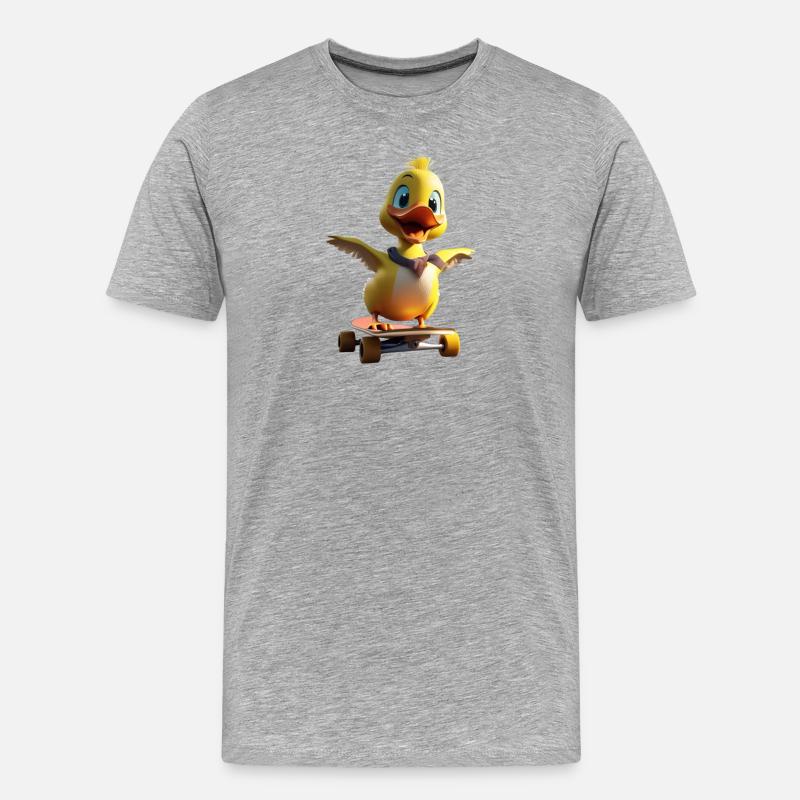 Skating Duck - Männer Premium Bio T-Shirt - Grau meliert