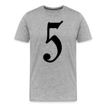 5. 5 JAHRE. 5. JAHRESTAG. 5-JÄHRIGES JUBILÄUM - Männer Premium Bio T-Shirt - Grau meliert - Vorne - Damien (186cm)