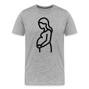 grossesse - T-shirt bio Premium Homme - gris chiné - Devant - Damien (186cm)