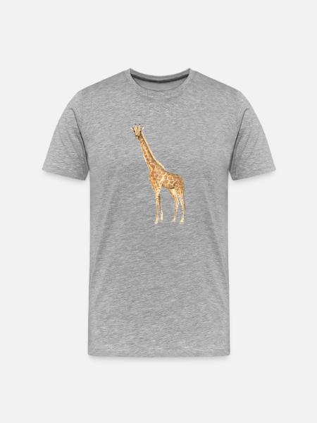 Giraffe - Männer Premium Bio T-Shirt - Grau meliert