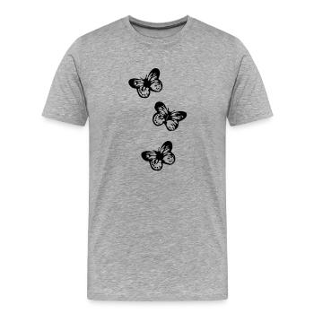 falter schmetterling - Männer Premium Bio T-Shirt - Grau meliert - Vorne - Damien (186cm)