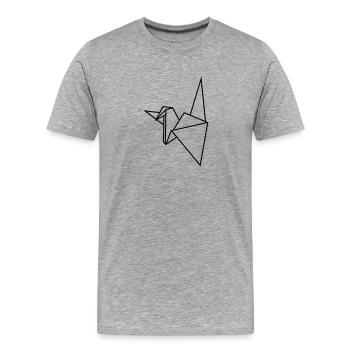 Kranich - Men's Premium Organic T-Shirt - heather grey - Front - Damien (186cm)