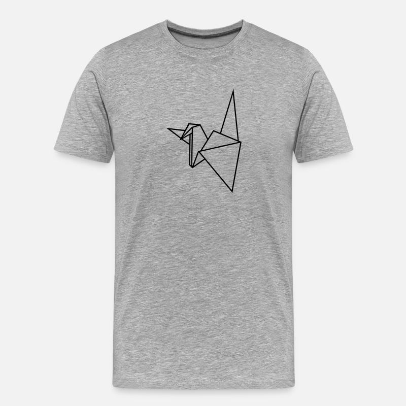 Kranich - Männer Premium Bio T-Shirt - Grau meliert
