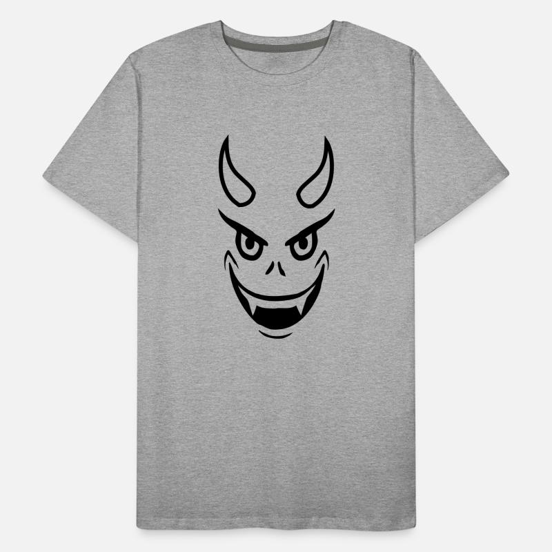Face Evil Devil Design T-shirt bio Premium Homme