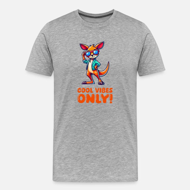 Kangaroo Comic Sonnenbrille - Männer Premium Bio T-Shirt - Grau meliert
