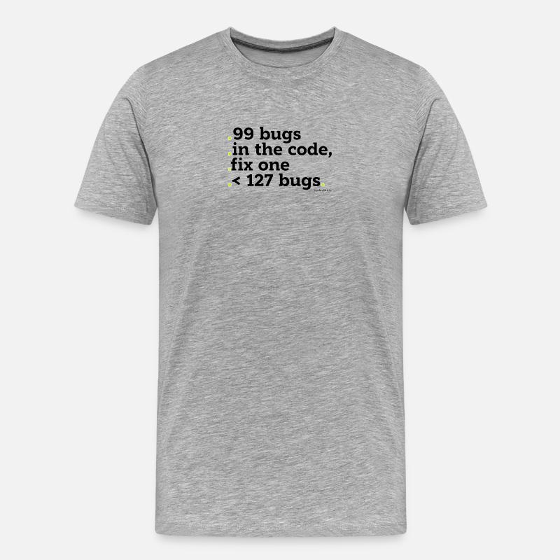 99 Fehler im Code zu beheben - Männer Premium Bio T-Shirt - Grau meliert