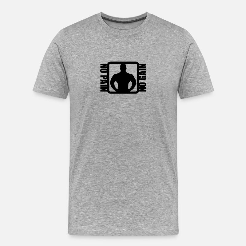 Bodybuilder Logo Design - Männer Premium Bio T-Shirt - Grau meliert