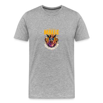Malle Eskalations Team - Männer Premium Bio T-Shirt - Grau meliert - Vorne - Damien (186cm)