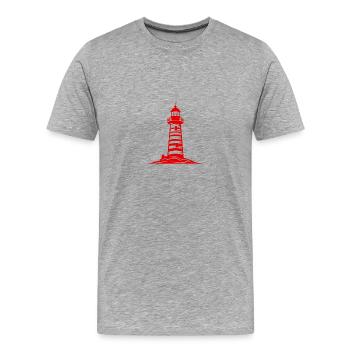 Lighthouse Coast Icon - Men's Premium Organic T-Shirt - heather grey - Front - Damien (186cm)