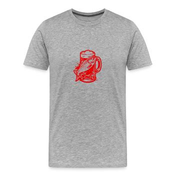 Bierglas Angeln Fischer - Männer Premium Bio T-Shirt - Grau meliert - Vorne - Damien (186cm)
