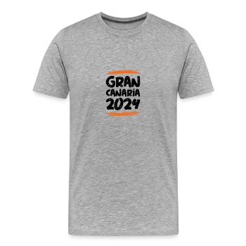 Gran Canaria 2024 - Männer Premium Bio T-Shirt - Grau meliert - Vorne - Damien (186cm)