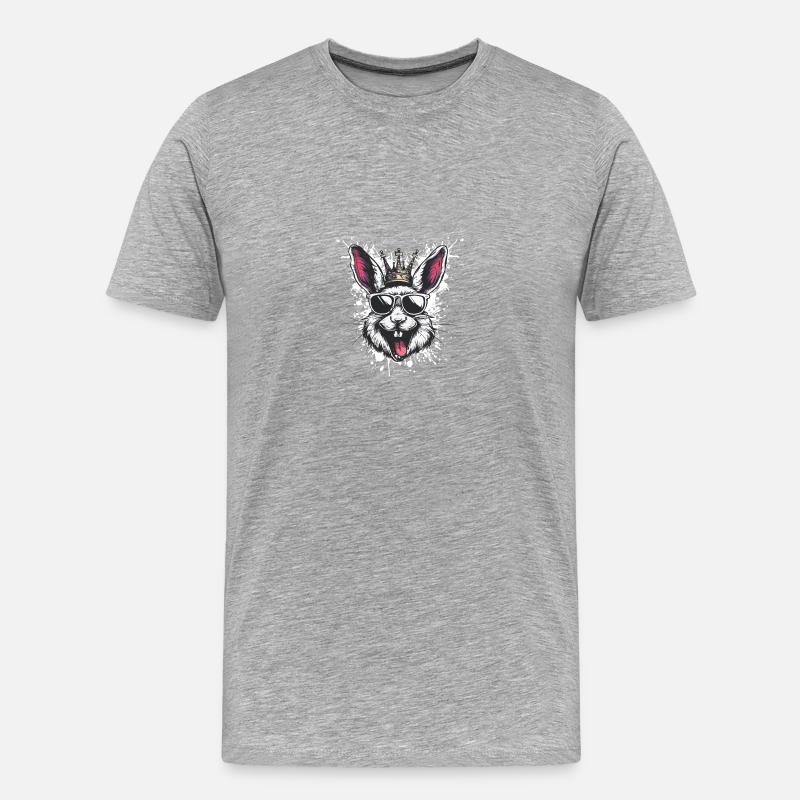 Hase Comic - Männer Premium Bio T-Shirt - Grau meliert