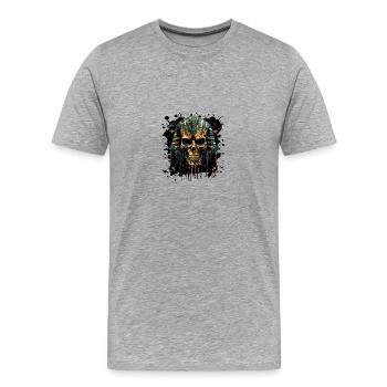 Crâne de pharaon - T-shirt bio Premium Homme - gris chiné - Devant - Damien (186cm)