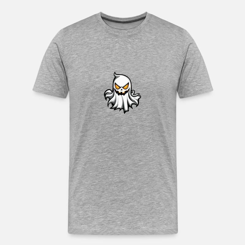 Geist Halloween Comic - Männer Premium Bio T-Shirt - Grau meliert