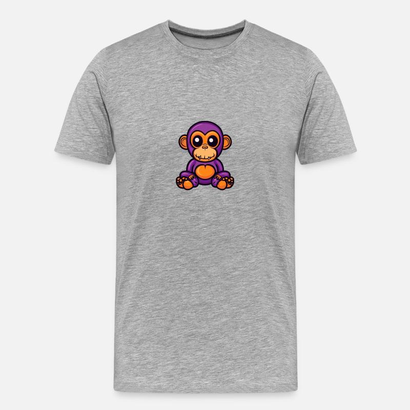 Affe Halloween Comic Zombie - Männer Premium Bio T-Shirt - Grau meliert