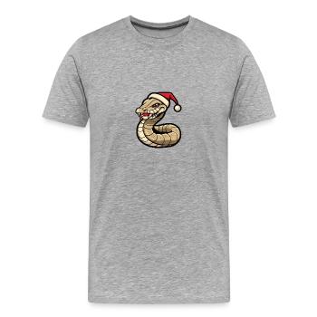 Snake Cobra Christmas - Men's Premium Organic T-Shirt - heather grey - Front - Damien (186cm)