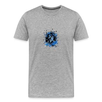 Casque Spartan Sparta - T-shirt bio Premium Homme - gris chiné - Devant - Damien (186cm)