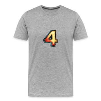 4 Symbole numérique - T-shirt bio Premium Homme - gris chiné - Devant - Damien (186cm)